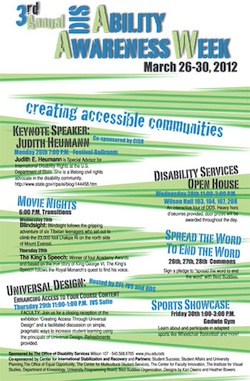 Poster advertising Disability Awareness Week
