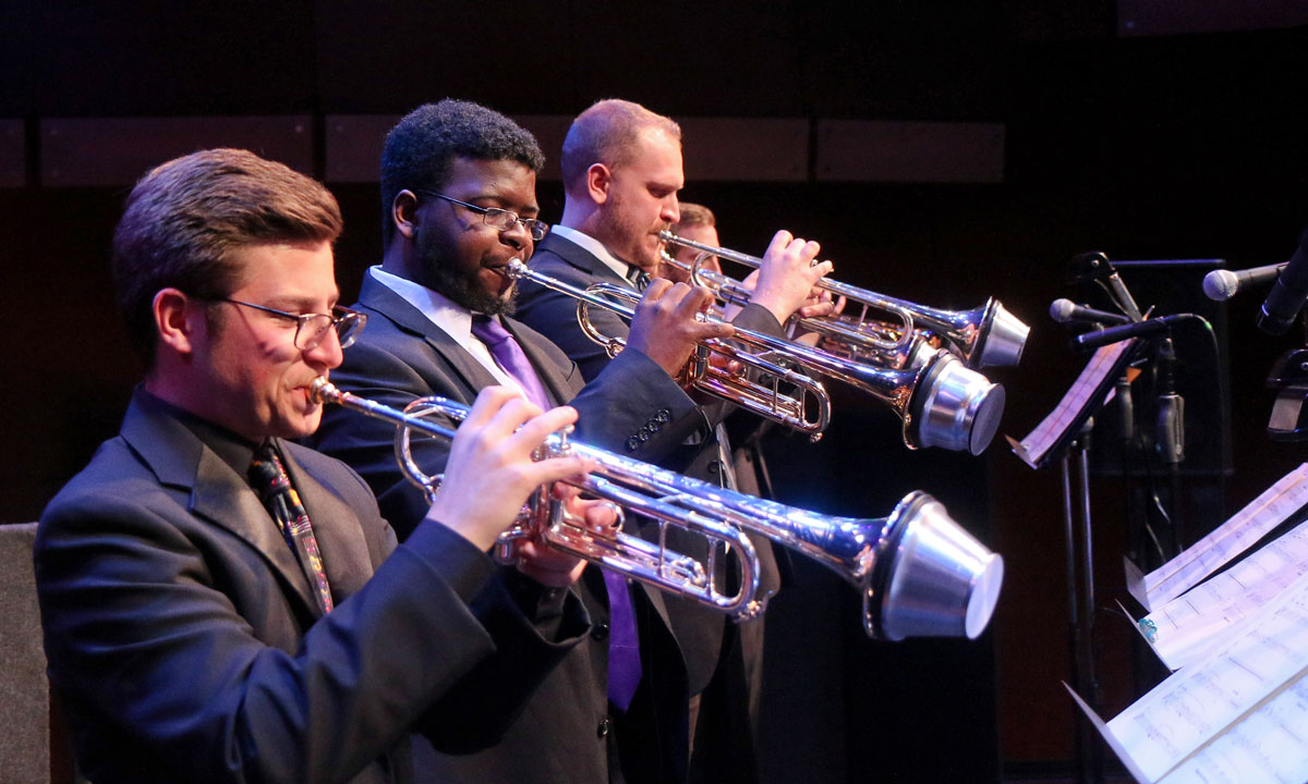 John Dixon playing as part of the JMU Jazz Band