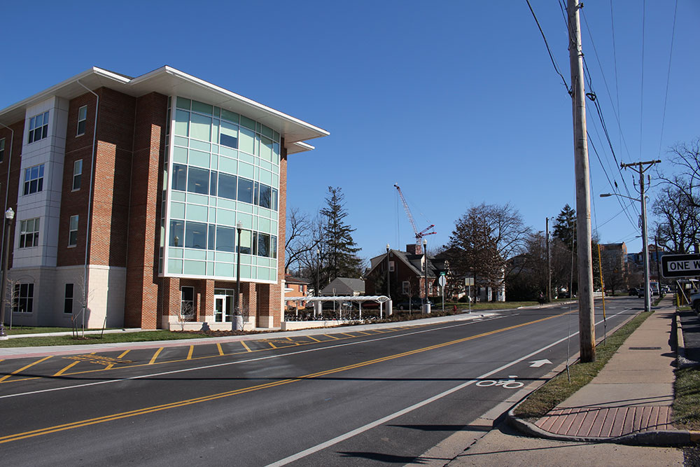 View up Grace Street from new apartments