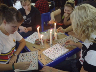 Students in art workshop