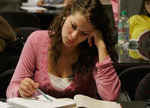 photo of student studying