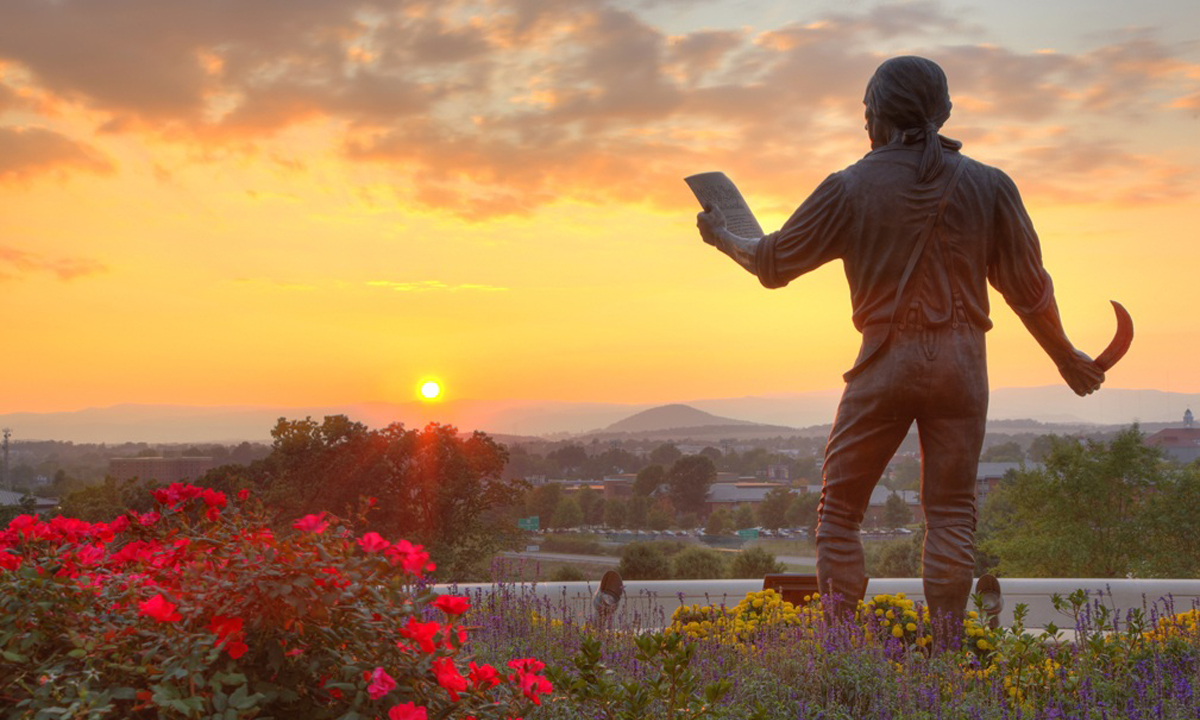 Large Madison Statue at Sunset