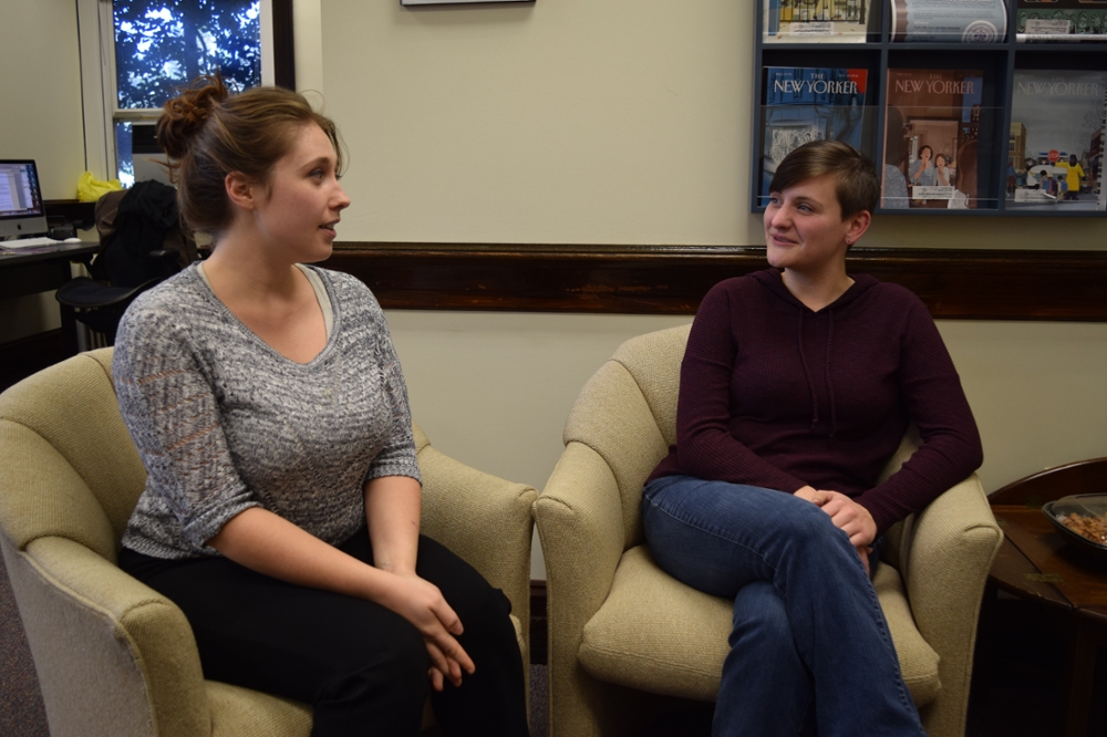 Graduate students Emily and Alys