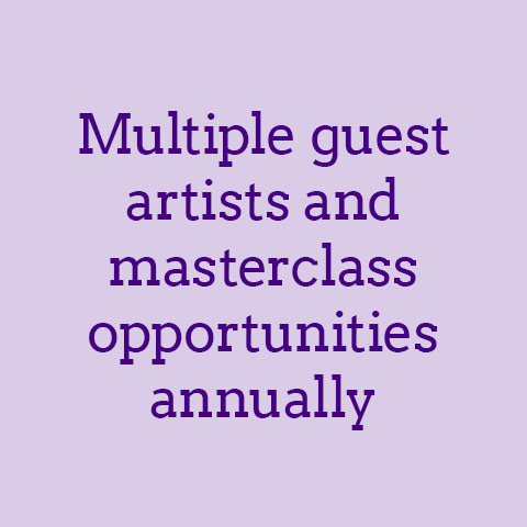 Multiple guest artists and masterclass opportunities annually