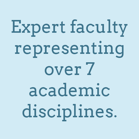 Expert faculty representing over 7 academic disciplines.