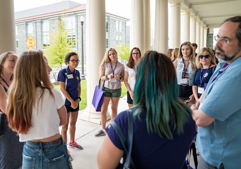 Photo of group on campus tour