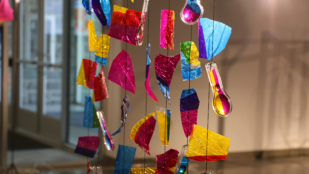 colored glass sculpture