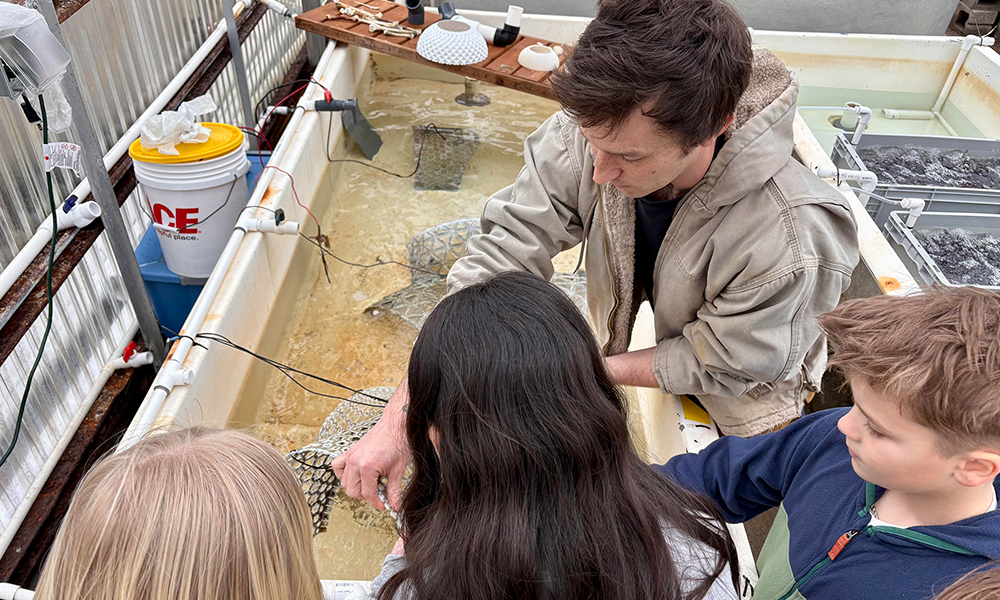 Morgan with Students