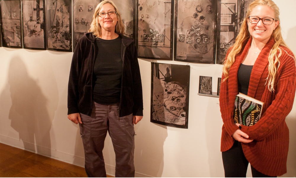 Corinne Diop and Rachel McCroddan at the artworks exhibit