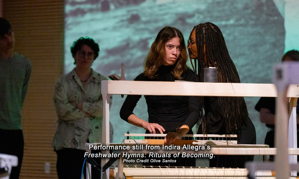 Performance still from Indira Allegra’s “Freshwater Hymns: Rituals of Becoming” Photo Credit Olive Santos