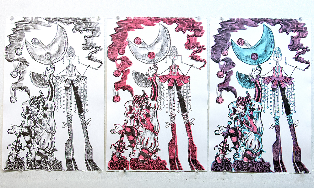 student printmaking work