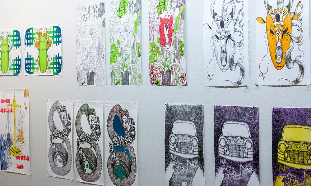 student printmaking work