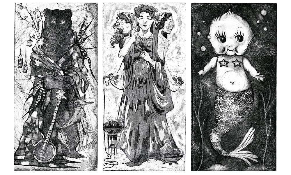 student printmaking work