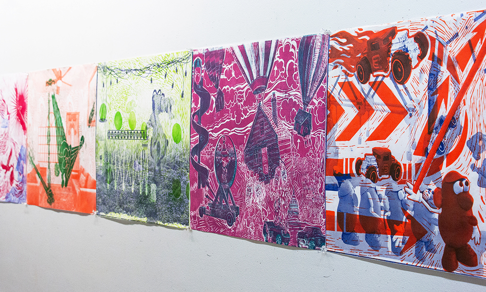 student printmaking work
