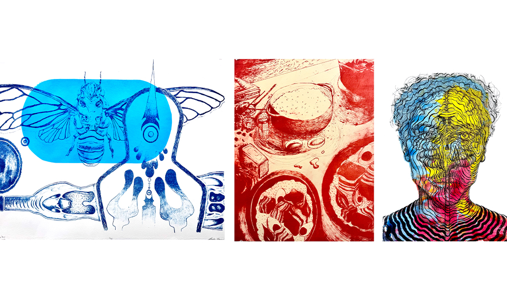 student printmaking work