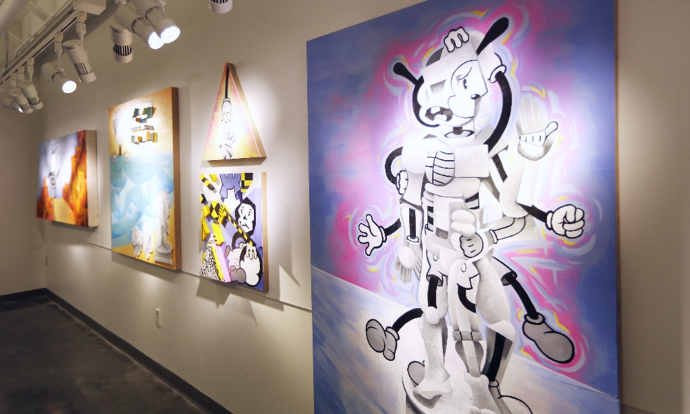 Gavin Hartin wall of artwork