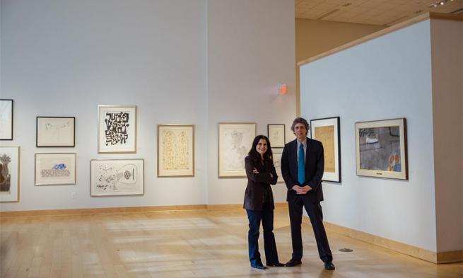 Guest curator Laura Katzman and Duke Hall Gallery Director Gary Freeburg