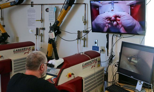 Rooker’s small-scale work with primarily titanium was possible thanks to the laser welder in JMU’s Metal and Jewelry lab.