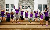 JMU residence advisors on the steps of JMU