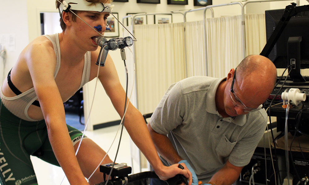 PHOTO: Bikers in human performance lab