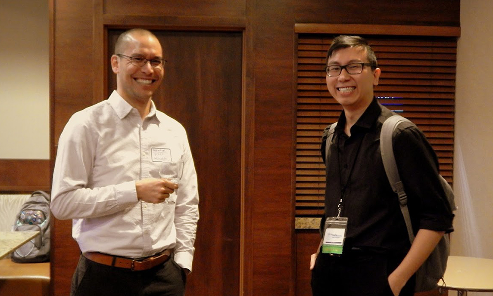Chi Au (left) with Scott Monroe, faculty member at the University of Massachusetts.