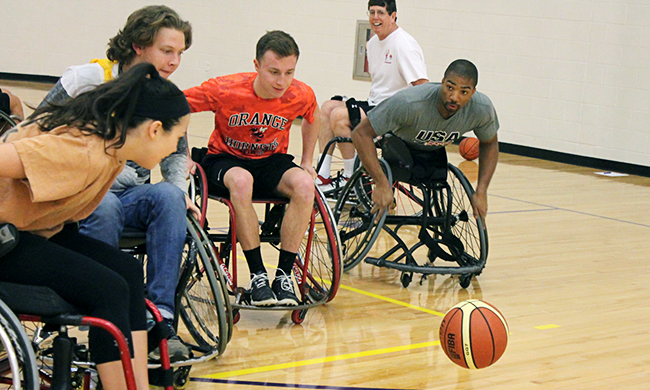 PHOTO: Students participate in the Paralympic Skill Lab 