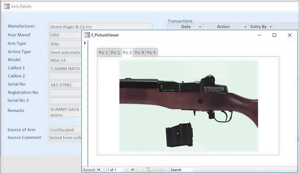 ArmsTracker stores internationally standardized details of each arm, a tamper-proof history of each transfer, GPS coordinates, and more. Image courtesy of CAVR.