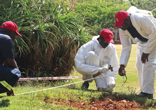 The ICRC conducts training at the African School for Humanitarian Forensic Action. Image courtesy of the ICRC.