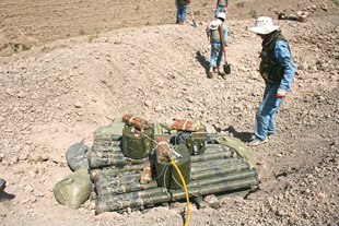 Demolition of MANPADS from military stockpile, Tajikistan, 2011.