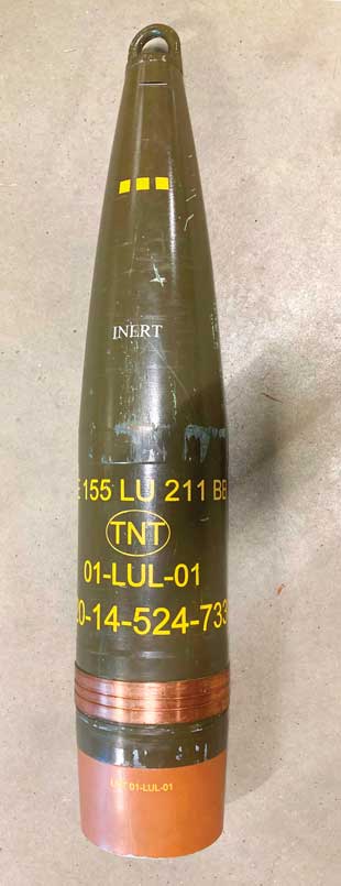 clear INERT marking on the ogive. Rigorous marking of FFE items is essential. Some items in the sector are simply inadequately marked with an indelible permanent marker pen.  Image courtesy of Danish EOD and Search Center.