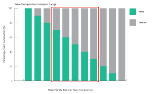 Figure 3. Inclusion range for composition of mixed teams.