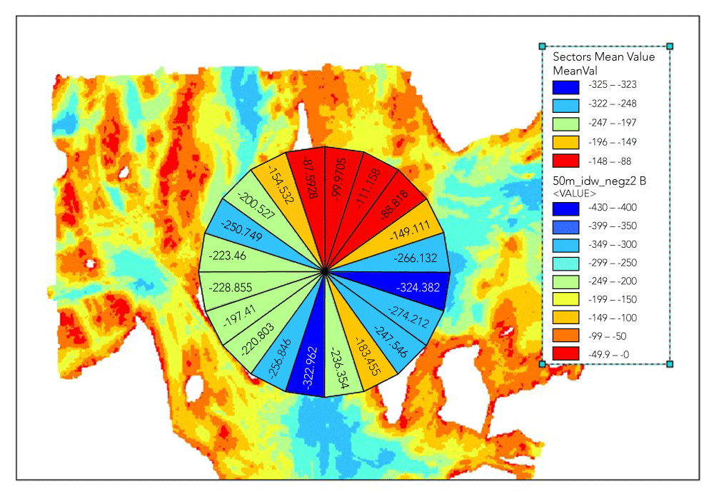 Figure 1. Example of an interactive decision tool based on shock wave propagation and a geographic information systems program that contains updated information on fisheries activities, environmentally protected areas, aquaculture sites, etc.  Figure courtesy of P.H. Kvadsheim (Norwegian Defence Research Establishment). 