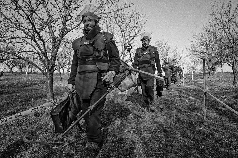 MAG demining team heads to a minefield in Brčko.