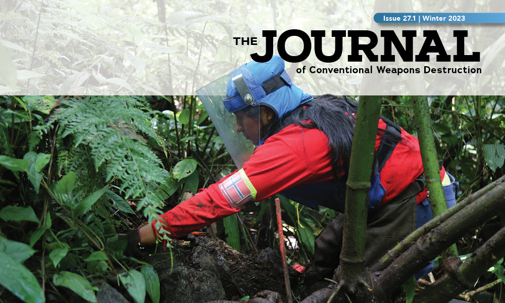 A deminer working in Colombia