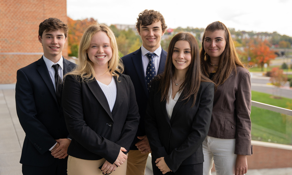 The ‘Challenge’ winners from Team Dunkn’ Dukes consisted of (left to right) Zack Marshall, Nicole Dowd, Ethan Coyle, Annamarie Mulroy, and Maya Altaher.