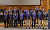 Sixteen of the 41 Beta Gamma Sigma inductees were able to attend the ceremony in-person