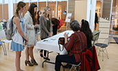 Group of students speaking with faculty at the Arts Entrepreneurship Series 2016