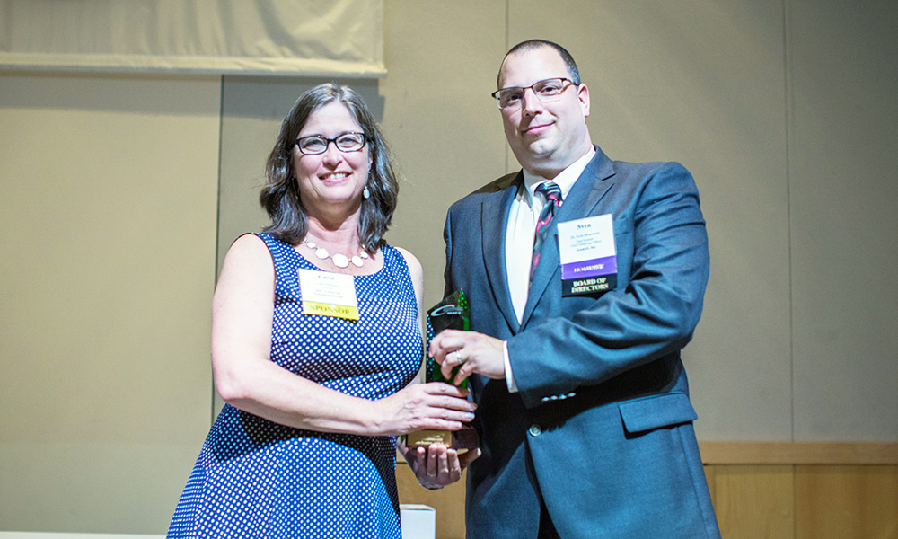 Carol Hamilton, with High Tech Entrepreneur Award winner, Sven Brueckner