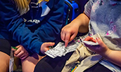 Two middle school students collaborate during the 2020 GEM Fair