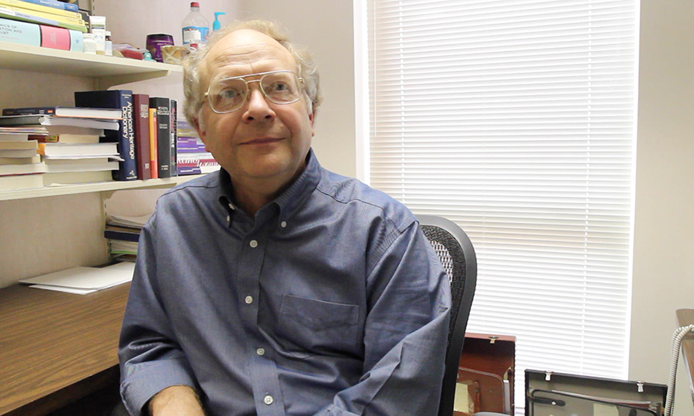 Professor William Wood in his office