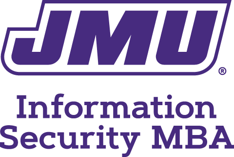 JMU InfoSec MBA Logo - Vertical stacked