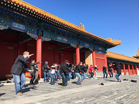 People doing Tai Chi in Beijing