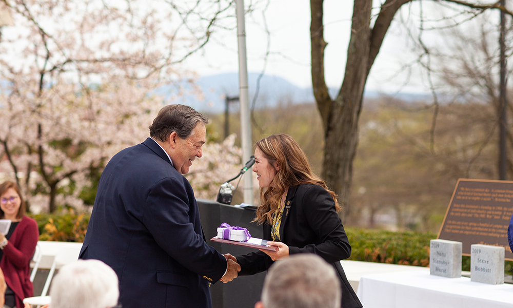 Brad Roof receiving the All Together One award, just before retirement - 2019