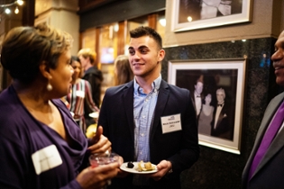 Student speaking with potential employers at Hire Virginia event - 2018