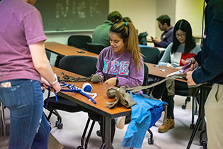 Students working on a service project during MLK Day of Service - 2019