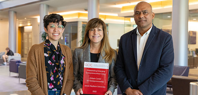 Pictured above: Crystal Inman, Suzanne Bergmeister and Akhil Kanodia of the GCFE