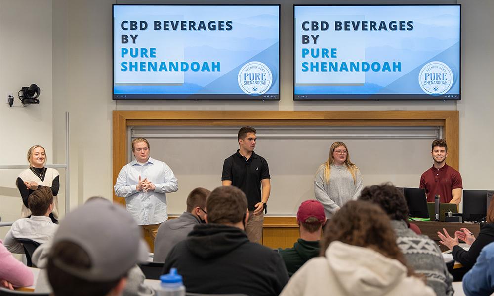 Students offer local company, Pure Shenandoah, new products ideas.