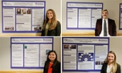 Students share their research at a recent Board of Advisors meeting: Jami Adler, Ryan Williams, Devin Boehmer, Kerry Joyce