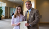 JMU TAG Scholarship winner, Viola Bederak and Tom Carr - 2014