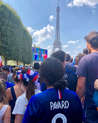 Study Abroad group near the Eiffel Tower - 2018